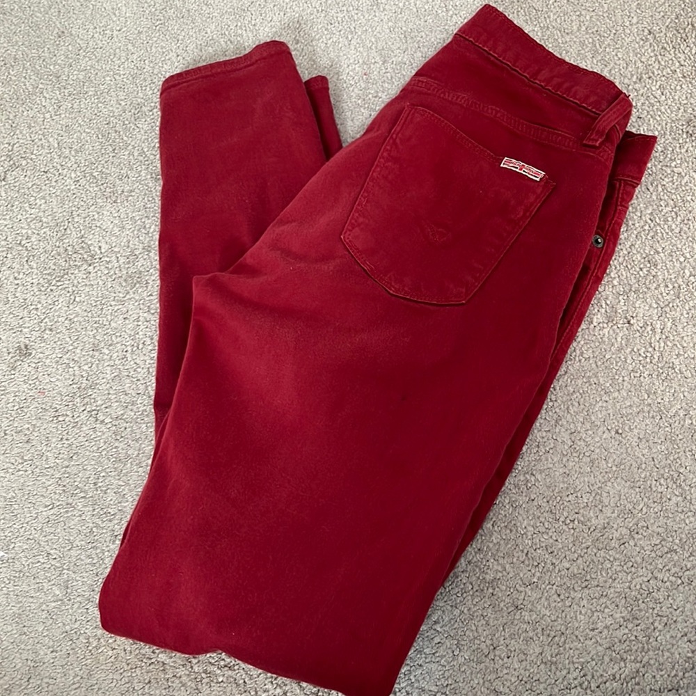 Hudson - NICO MIDRISE SUPER SKINNY RED jeans, size 27